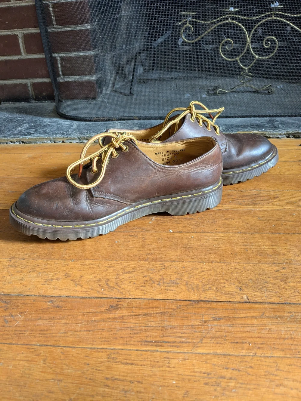1990s Made in England Dr. Martens 1461s in Brown Leather
